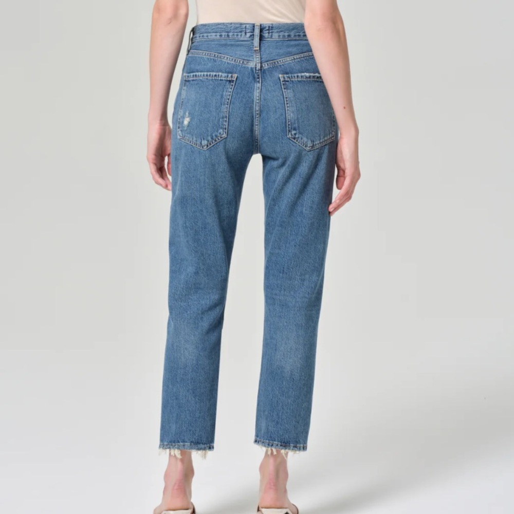 Agolde Riley Crop Straight Blue Jeans Size 28